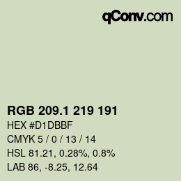 カラーコード: RGB 209.1 219 191 | qconv.com