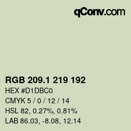 Color code: RGB 209.1 219 192 | qconv.com