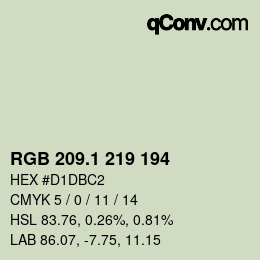 カラーコード: RGB 209.1 219 194 | qconv.com