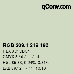カラーコード: RGB 209.1 219 196 | qconv.com