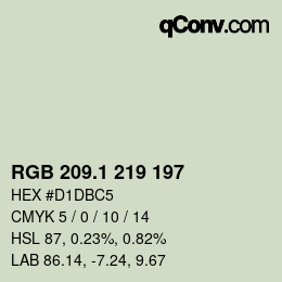 Farbcode: RGB 209.1 219 197 | qconv.com