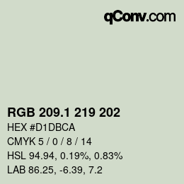 Color code: RGB 209.1 219 202 | qconv.com