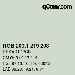 カラーコード: RGB 209.1 219 203 | qconv.com