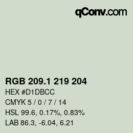 Color code: RGB 209.1 219 204 | qconv.com