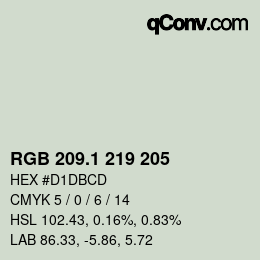 カラーコード: RGB 209.1 219 205 | qconv.com