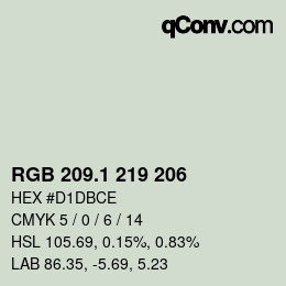 カラーコード: RGB 209.1 219 206 | qconv.com
