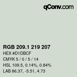 Farbcode: RGB 209.1 219 207 | qconv.com