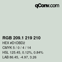 カラーコード: RGB 209.1 219 210 | qconv.com
