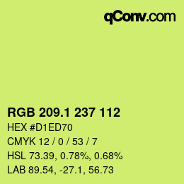 カラーコード: RGB 209.1 237 112 | qconv.com