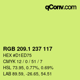 カラーコード: RGB 209.1 237 117 | qconv.com