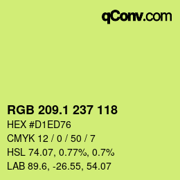 カラーコード: RGB 209.1 237 118 | qconv.com