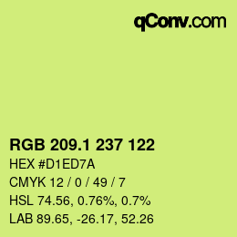 カラーコード: RGB 209.1 237 122 | qconv.com