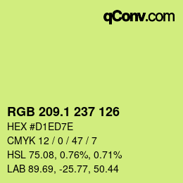 カラーコード: RGB 209.1 237 126 | qconv.com