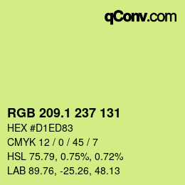 カラーコード: RGB 209.1 237 131 | qconv.com