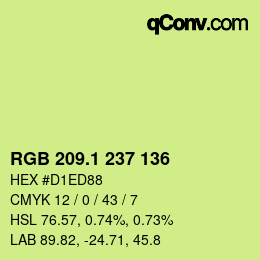 カラーコード: RGB 209.1 237 136 | qconv.com