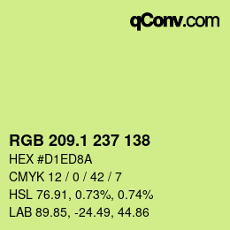 カラーコード: RGB 209.1 237 138 | qconv.com