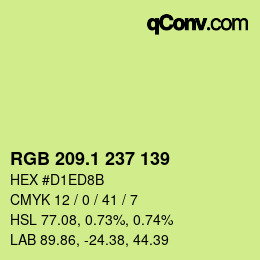 カラーコード: RGB 209.1 237 139 | qconv.com
