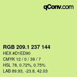 カラーコード: RGB 209.1 237 144 | qconv.com