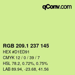 カラーコード: RGB 209.1 237 145 | qconv.com