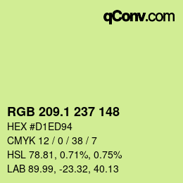 カラーコード: RGB 209.1 237 148 | qconv.com