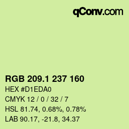 カラーコード: RGB 209.1 237 160 | qconv.com