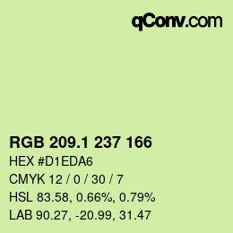 カラーコード: RGB 209.1 237 166 | qconv.com