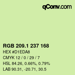 カラーコード: RGB 209.1 237 168 | qconv.com