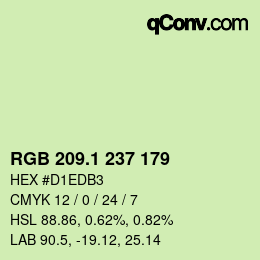 カラーコード: RGB 209.1 237 179 | qconv.com