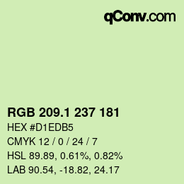 Color code: RGB 209.1 237 181 | qconv.com