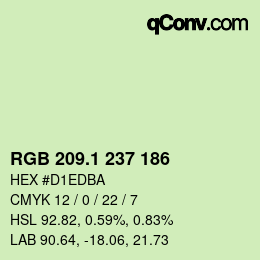 Color code: RGB 209.1 237 186 | qconv.com