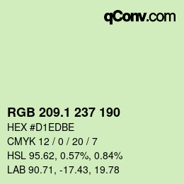 Color code: RGB 209.1 237 190 | qconv.com