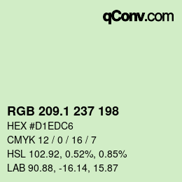 カラーコード: RGB 209.1 237 198 | qconv.com
