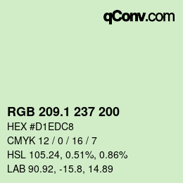 カラーコード: RGB 209.1 237 200 | qconv.com