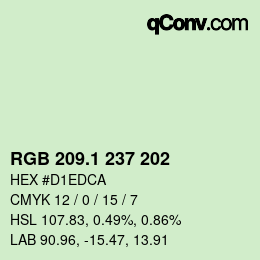 カラーコード: RGB 209.1 237 202 | qconv.com
