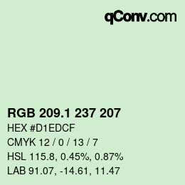 カラーコード: RGB 209.1 237 207 | qconv.com