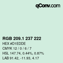 カラーコード: RGB 209.1 237 222 | qconv.com