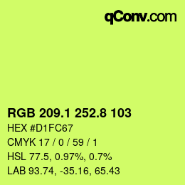 カラーコード: RGB 209.1 252.8 103 | qconv.com