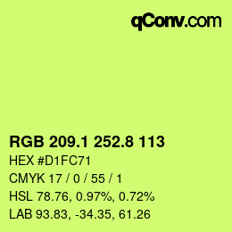 カラーコード: RGB 209.1 252.8 113 | qconv.com
