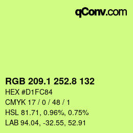 カラーコード: RGB 209.1 252.8 132 | qconv.com