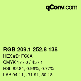 カラーコード: RGB 209.1 252.8 138 | qconv.com