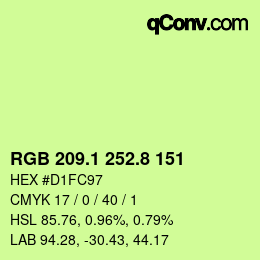 カラーコード: RGB 209.1 252.8 151 | qconv.com