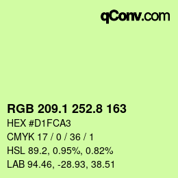 カラーコード: RGB 209.1 252.8 163 | qconv.com