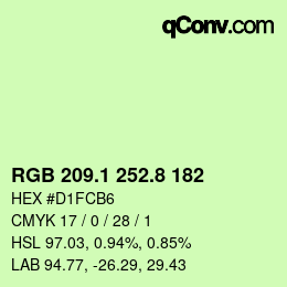 カラーコード: RGB 209.1 252.8 182 | qconv.com