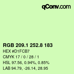カラーコード: RGB 209.1 252.8 183 | qconv.com