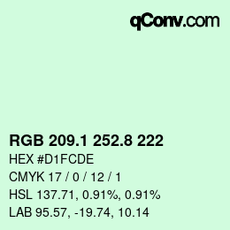 カラーコード: RGB 209.1 252.8 222 | qconv.com