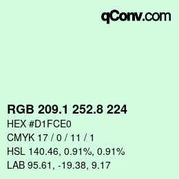 カラーコード: RGB 209.1 252.8 224 | qconv.com