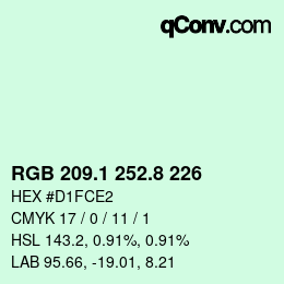 カラーコード: RGB 209.1 252.8 226 | qconv.com