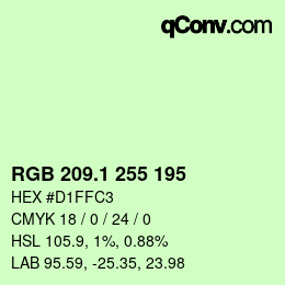 カラーコード: RGB 209.1 255 195 | qconv.com
