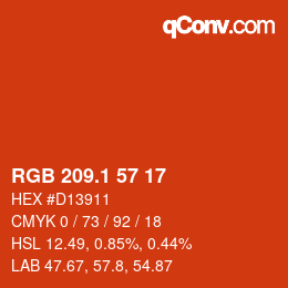 カラーコード: RGB 209.1 57 17 | qconv.com