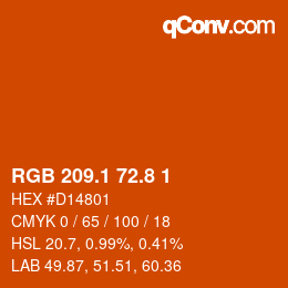 Color code: RGB 209.1 72.8 1 | qconv.com